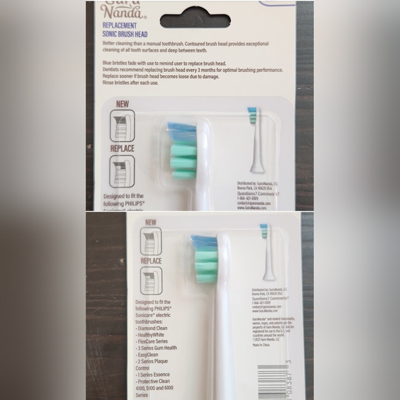 3 sonic toothbrush head replacements by Guru Nanda, fits Philips Sonicare 🪥 - Picture 5 of 5